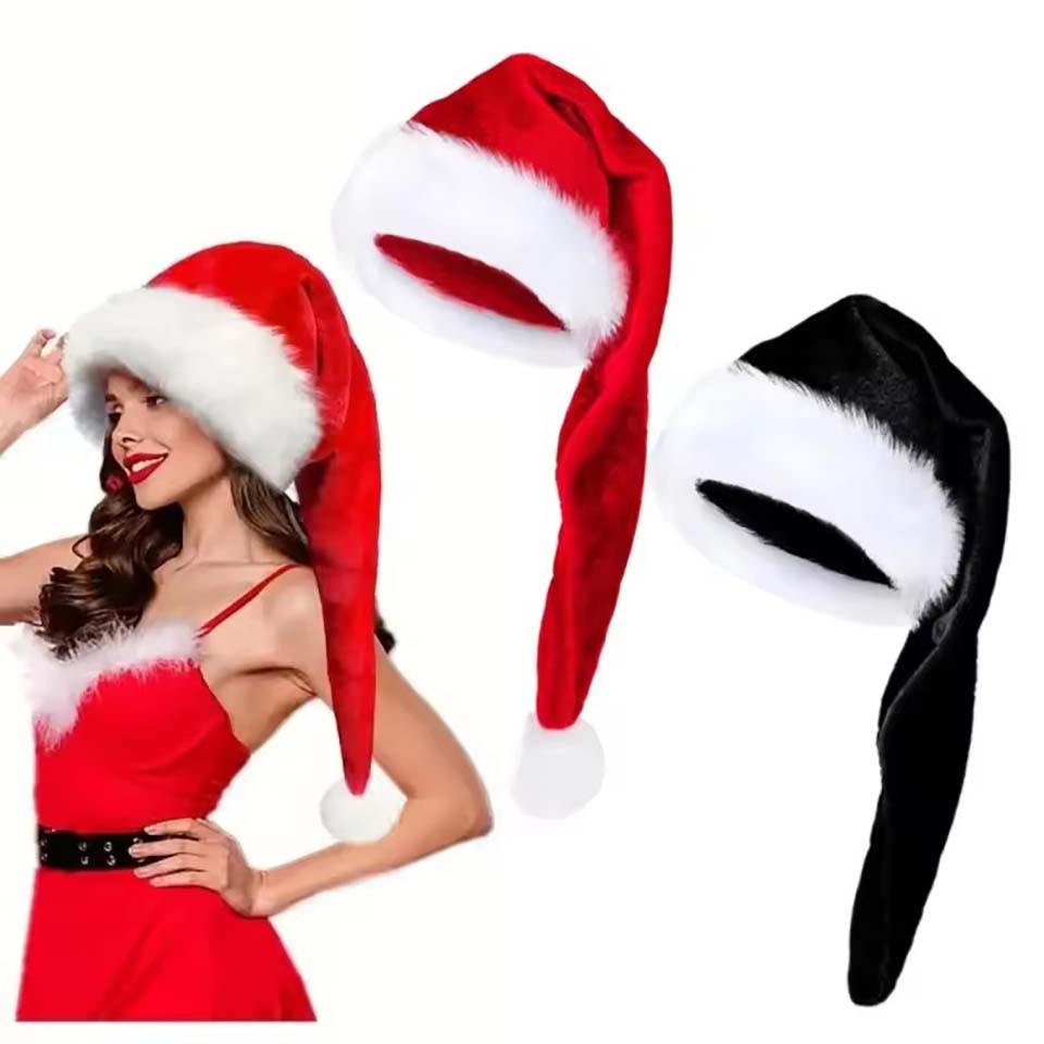 Santa Hat Plush - Cappello di Natale in Peluche Lungo,