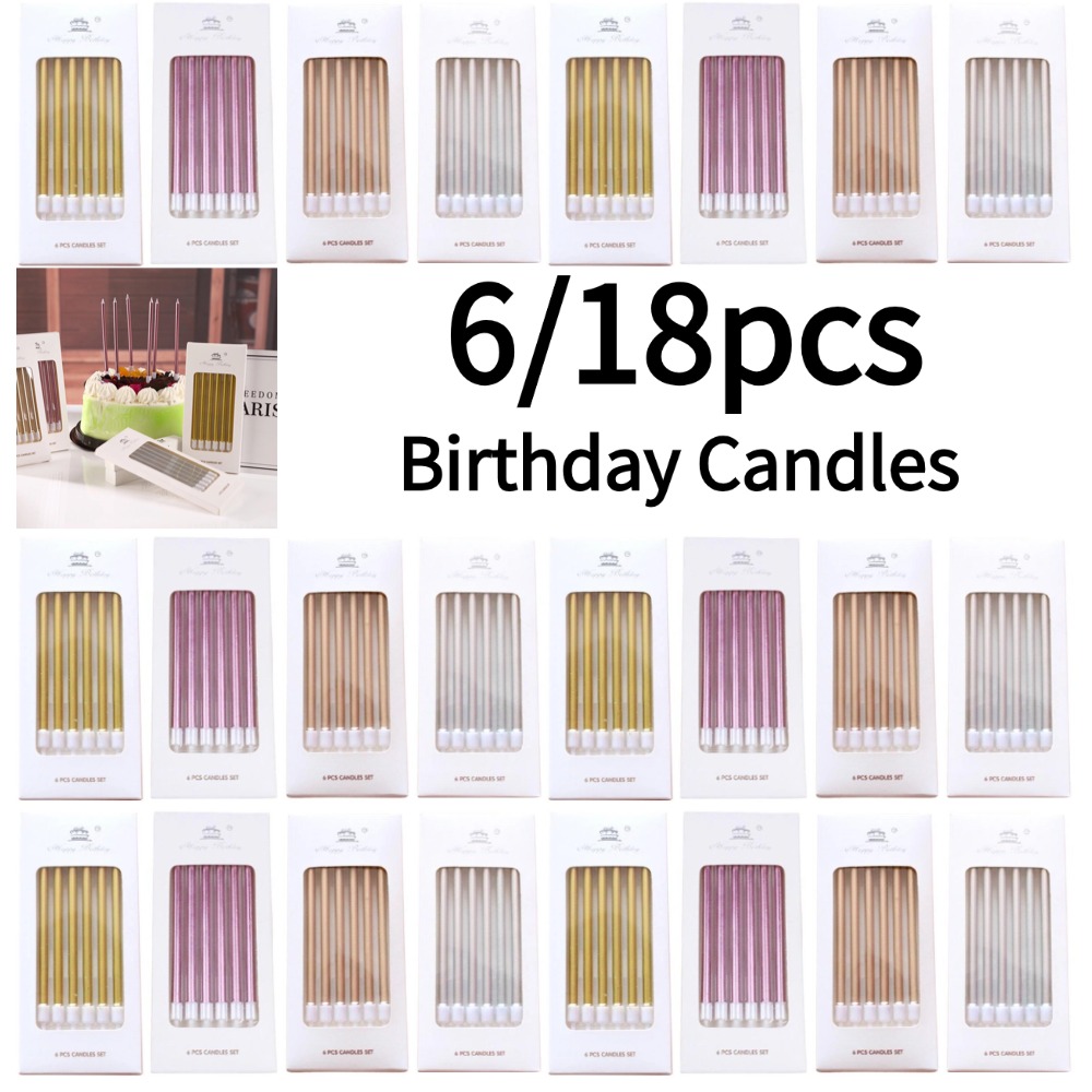 Holiday Candle Set - 6/18 pz Metallo Oro Argento Candele