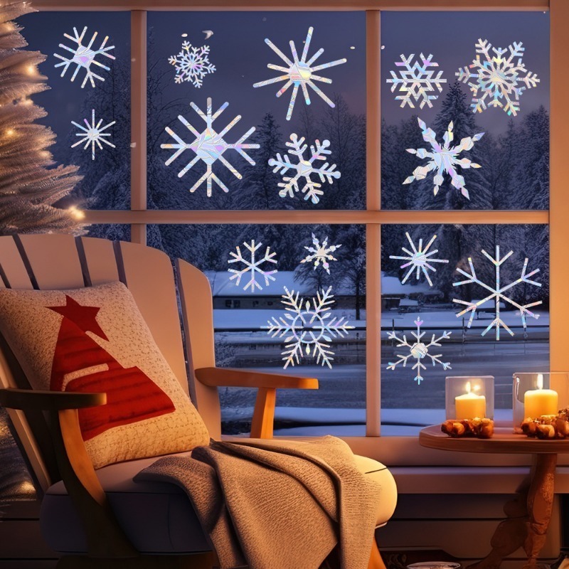 Snowflake Window Decal - Decalcomanie per finestre elettrostatiche in PVC