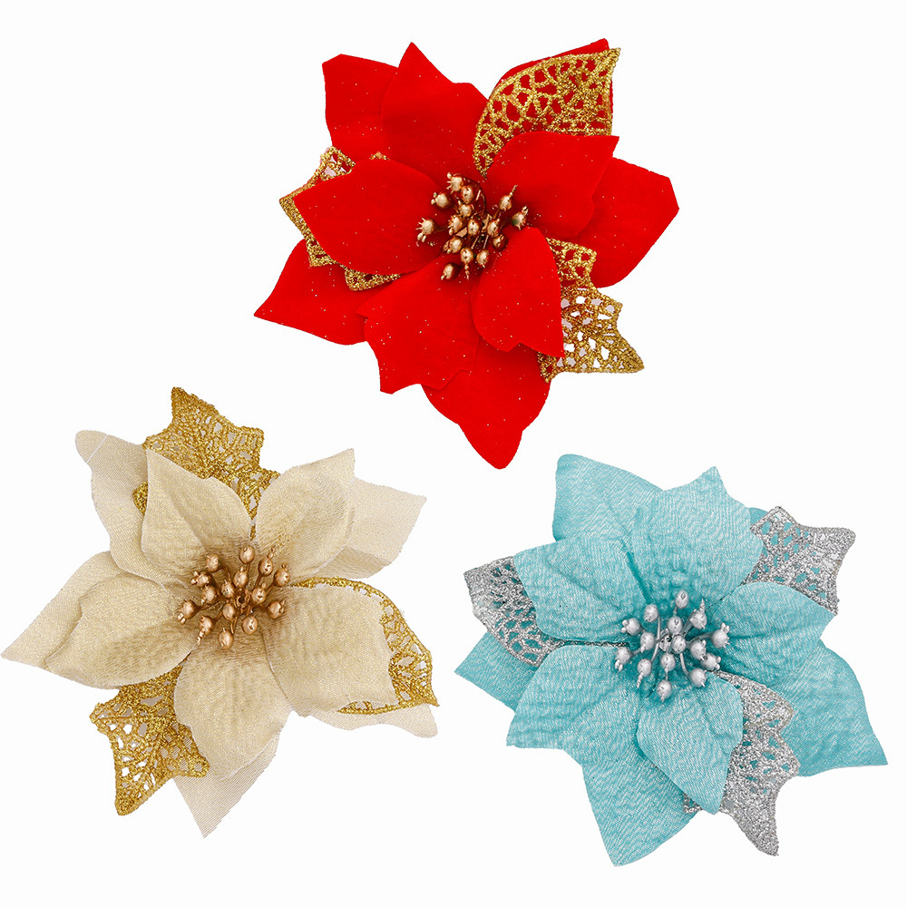 10 pezzi glitter fiore artific - Christmas Wreath Fake recensione e prezzo